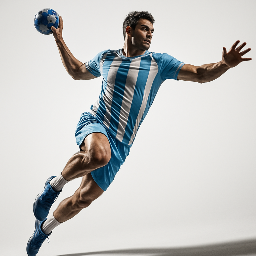 Jugador de balonmano en acción